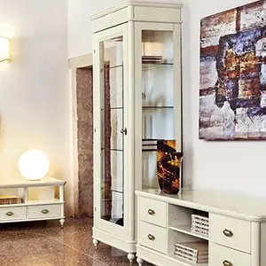 Витрина R/L "Мария Сильва" Слоновая кость MS929-MS939  купить в интернет магазине Мебель из массива. Звоните +7 495 961-63-63 Витрины из массива дерева