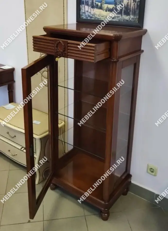 Витрина малая "Мария Сильва" Слоновая кость MS835  купить в интернет магазине Мебель из массива. Звоните +7 495 961-63-63 Витрины из массива дерева