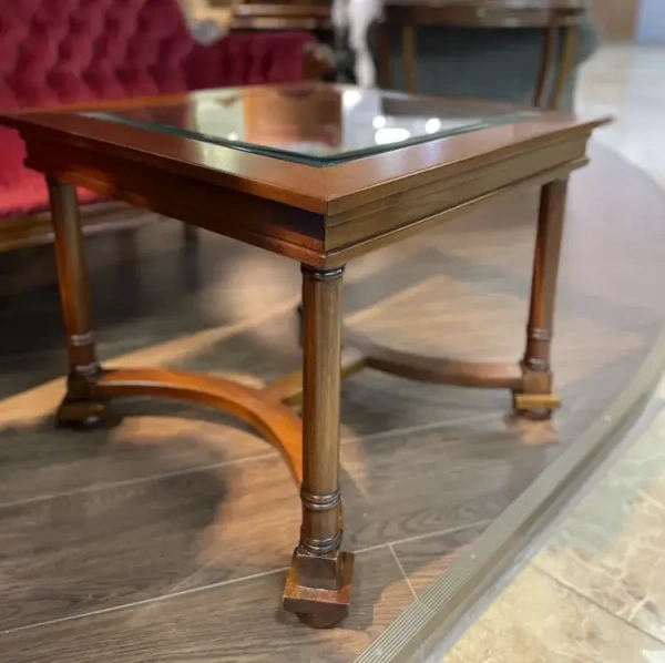Столик журнальный со стеклом МИГ572 CTBN-M купить в интернет магазине Мебель из массива. Звоните +7 495 961-63-63 Мебель Индонезии
