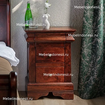Тумба прикроватная "Луи Филипп" МО 21.05  купить в интернет магазине Мебель из массива. Звоните +7 495 961-63-63 Прикроватные тумбочки Индонезия